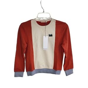 Marni Colorblock Cotton Crew-Neck Sweatshirt Logo Boys Size 10 NWT